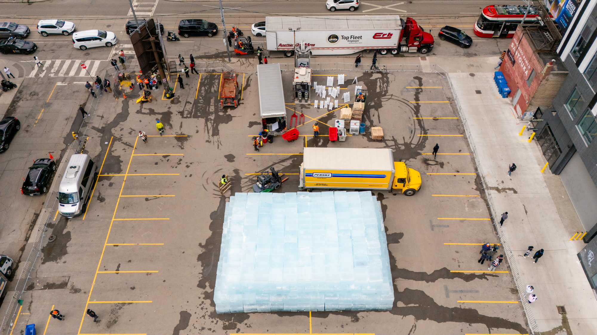 Drake’s Iceman Toronto installation: behind the scenes of a 430,000-pound ice delivery